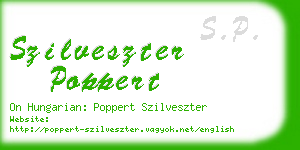szilveszter poppert business card